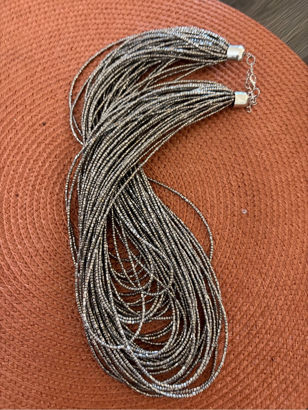 Multi-Strand Hematite Beaded Necklace - Gunmetal Gray - Picture 5 of 6